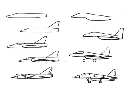 fighter jet drawing step by step